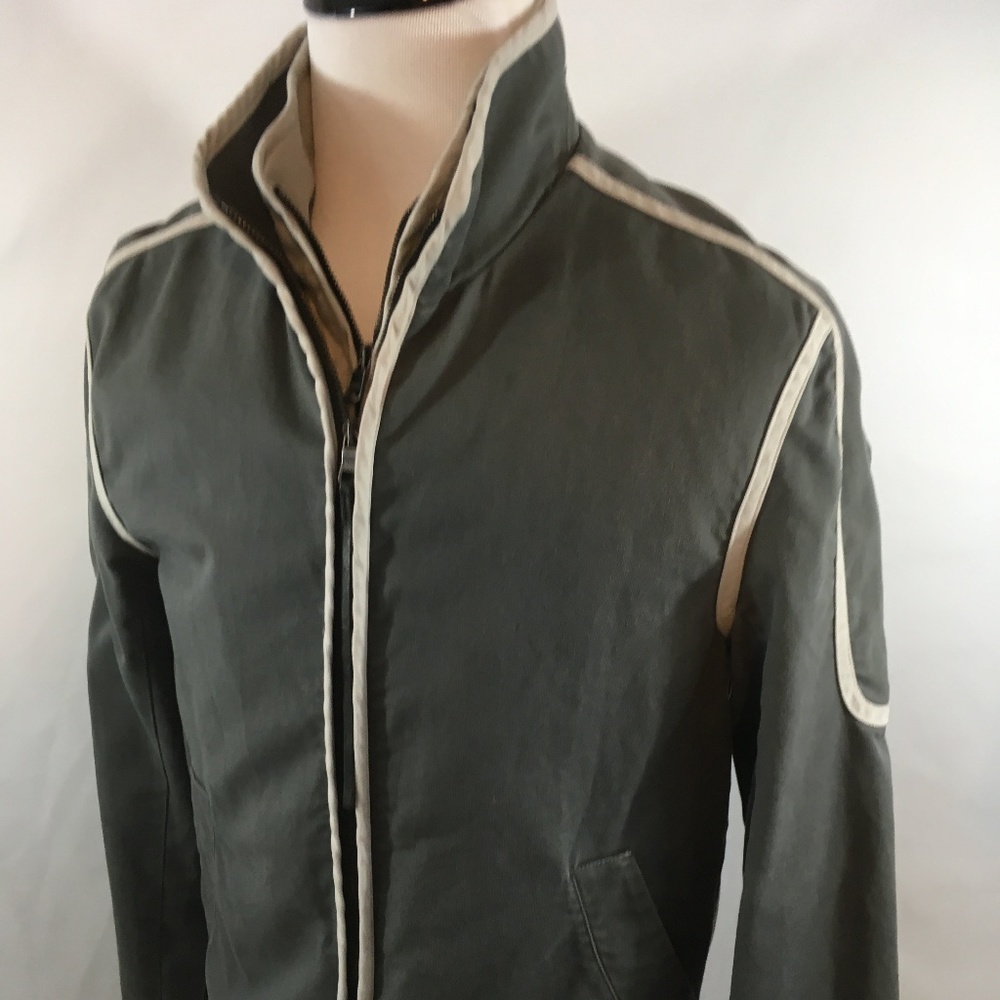 Mens Armani Canvas/Microsuede Motorcyle Jacket
